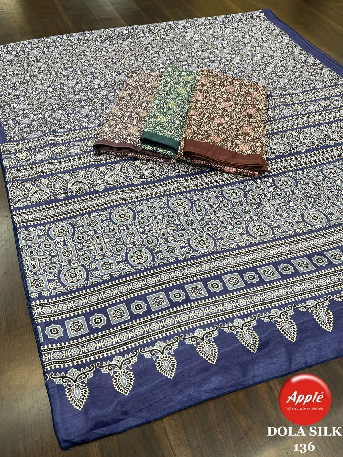 apple dola silk 135-146 printed dola silk saree 
