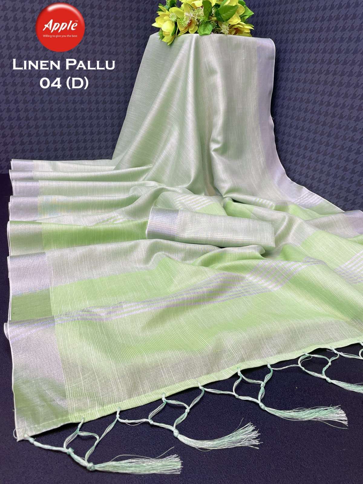 apple sarees linen pallu vol 4 printed linen saree
