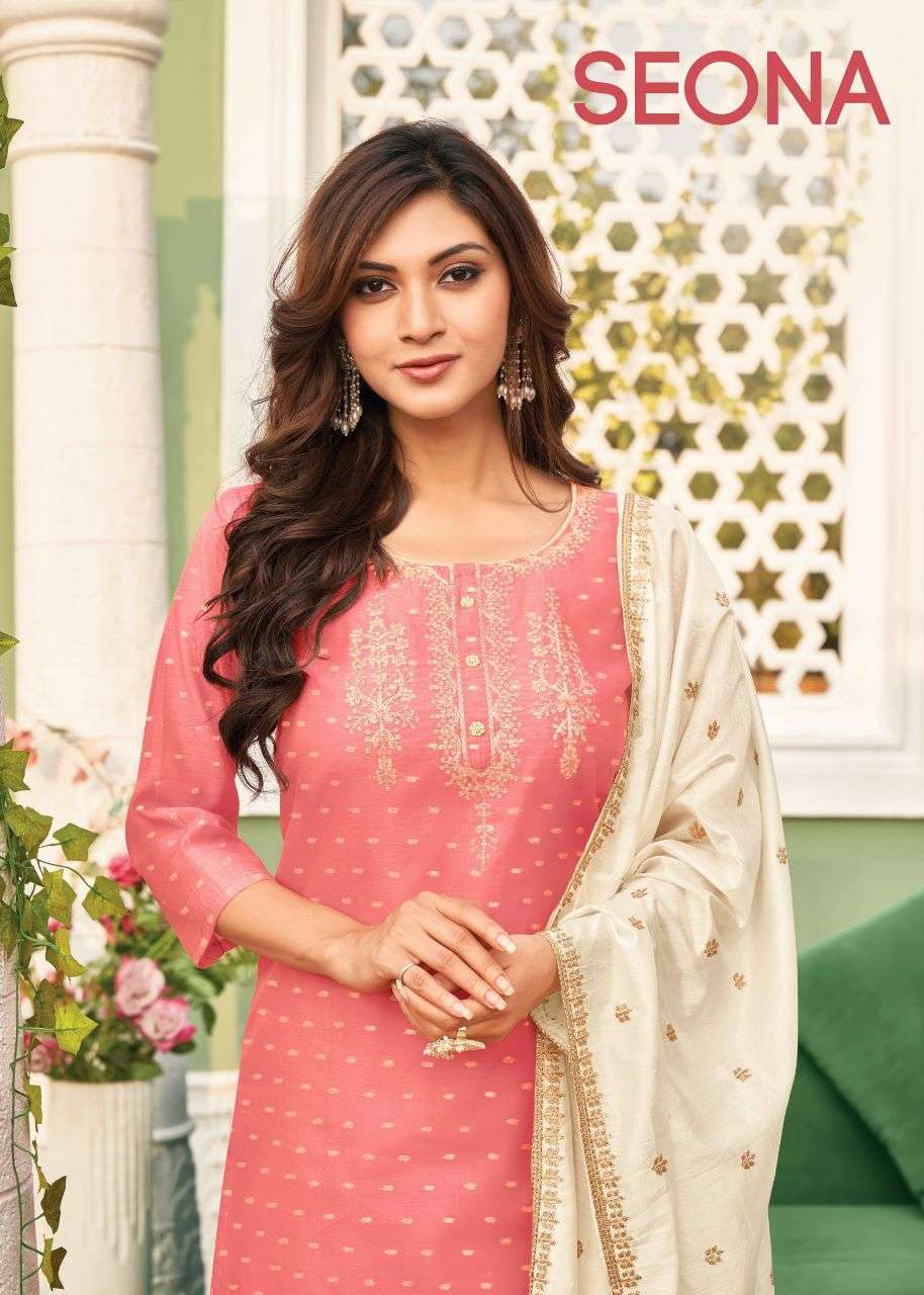 artio seona series 64001-64006 viscose poly silk readymade suit 