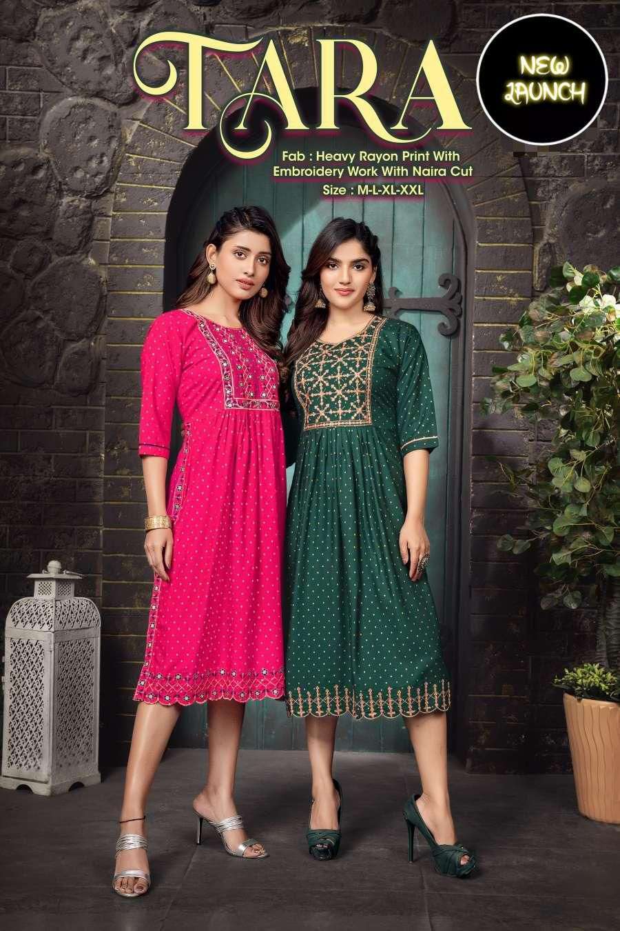 beauty queen tara series 101-108 Heavy Rayon Print kurti
