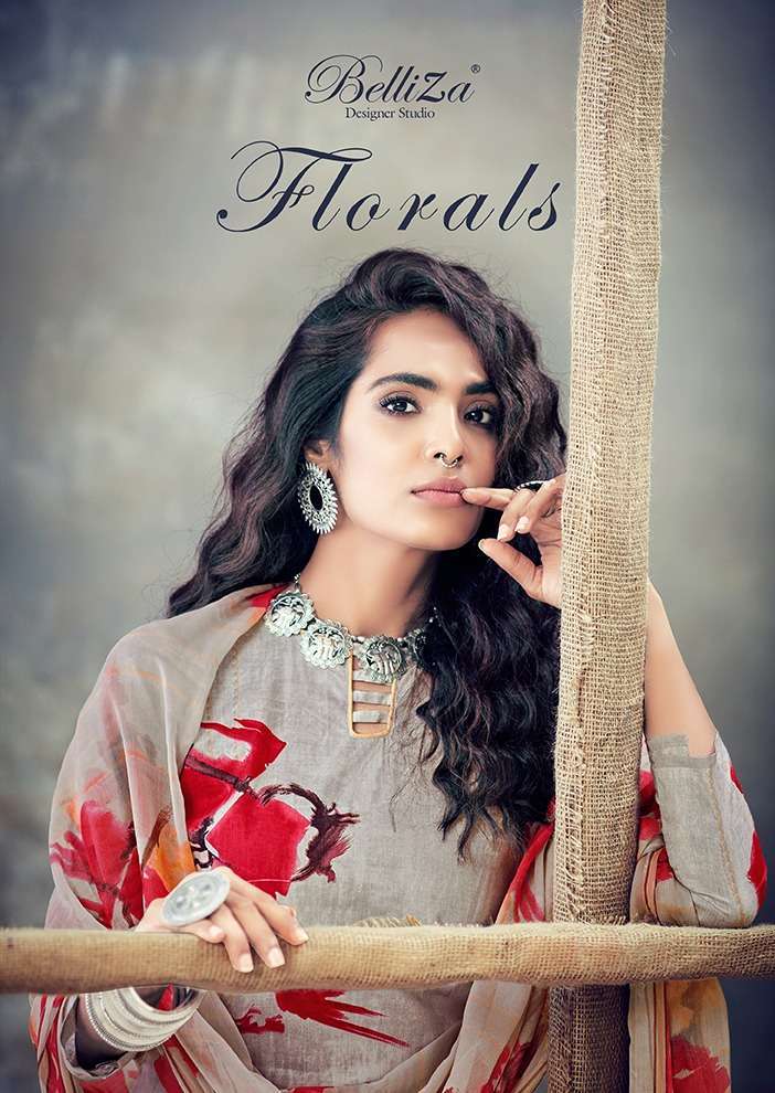 belliza florals series 433001-433010 pure cotton suit 