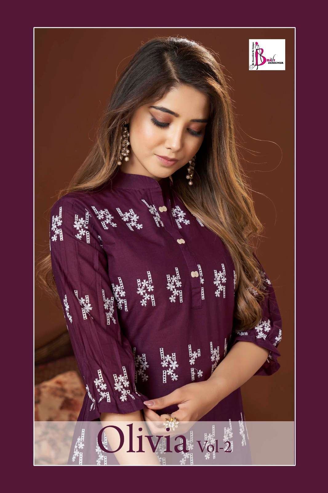 bhavi designer olivia vol 2 series 1001-1004 cotton cambric kurti 