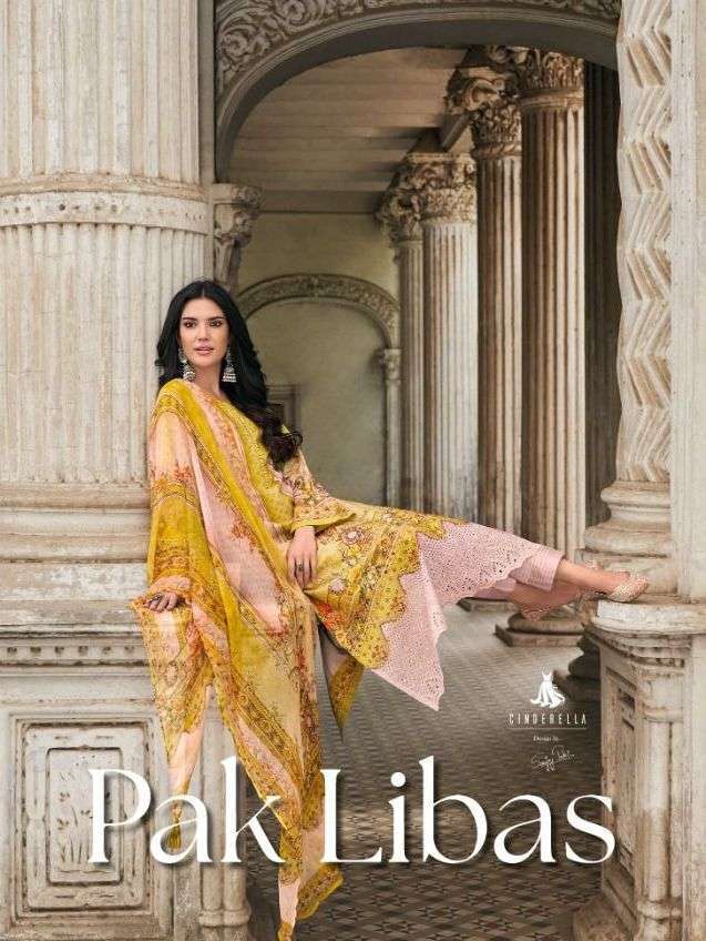 cindrella pak libas series 10160-10167 pure swis lawn cotton suit 