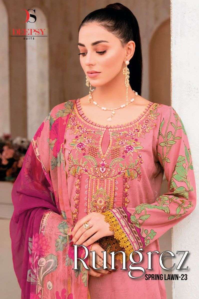 deepsy rungrez spring lawn 23 series 3051-3058 pure cotton suit 
