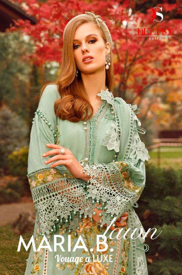 deepsy suit maria b lawn vouage a luxe series 3041-3048 Pure cotton suit