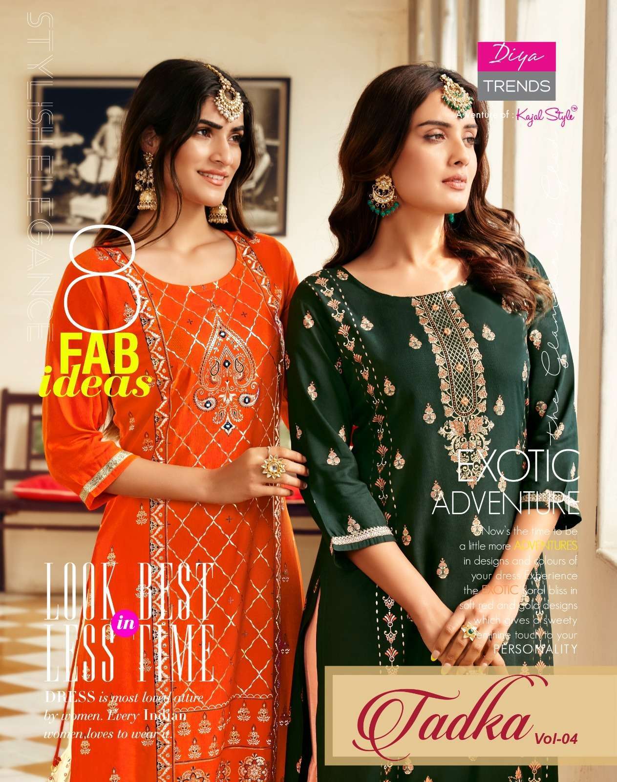 diya trends tadka vol 4 series 4001-4008 Heavy Reyon Kurti With Sharara 