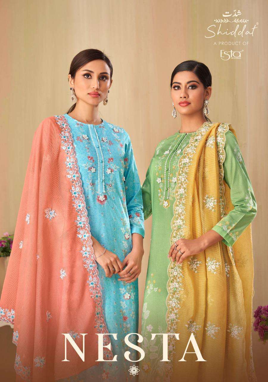 esta shiddhat nesta series 1001-1010 cotton cambric suit 