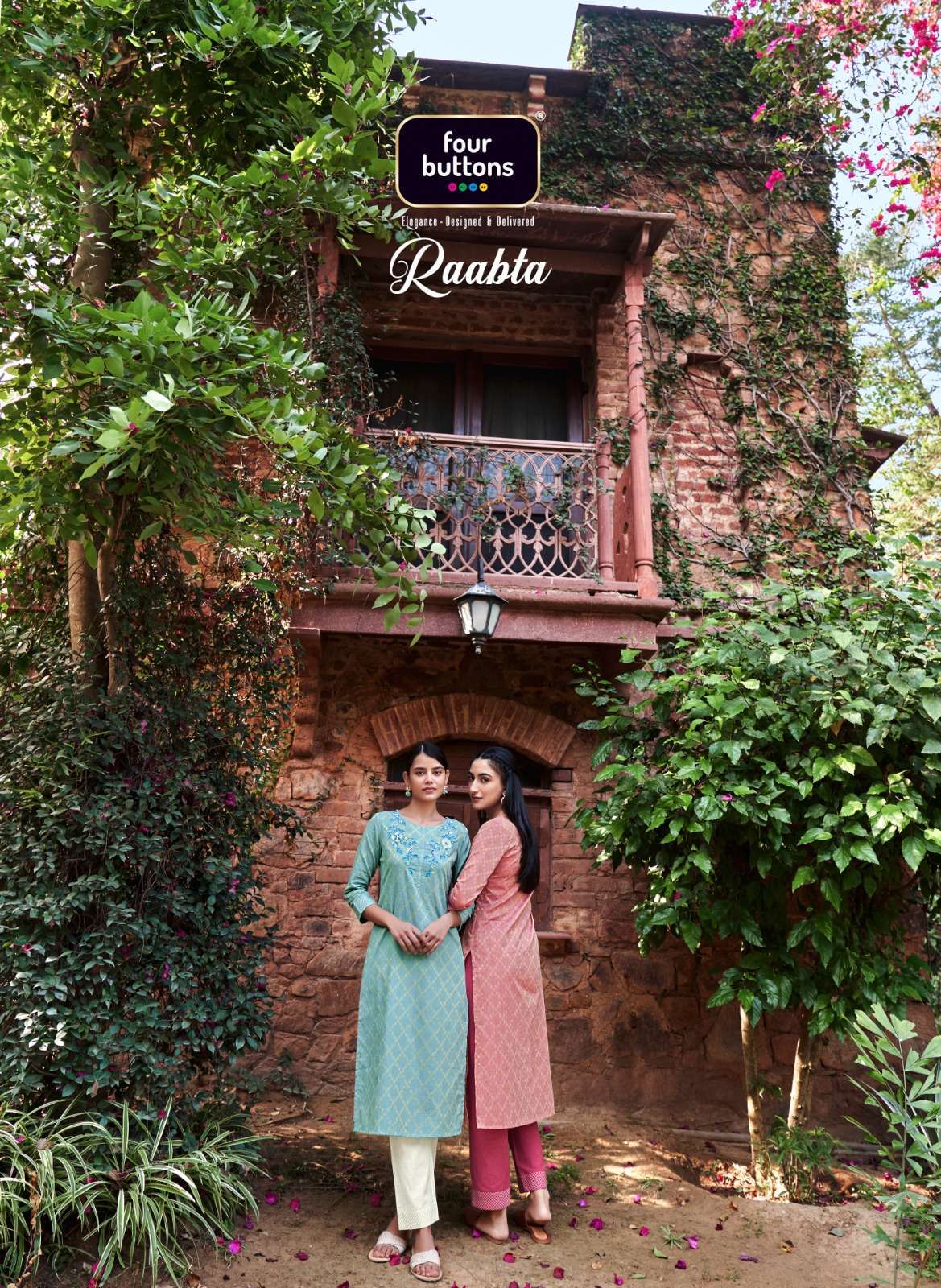 four buttons raabta series 111-116 pure cotton kurti with pant 