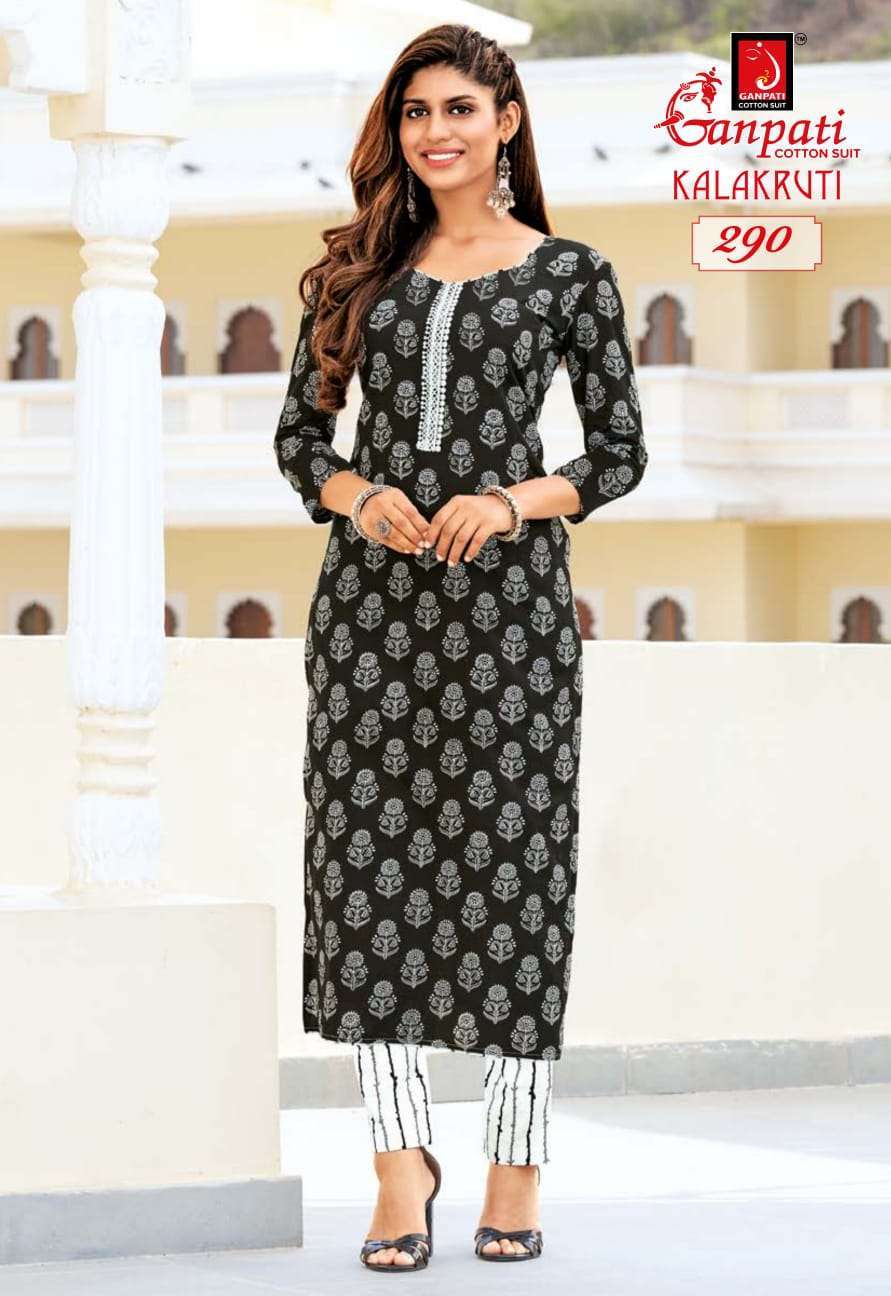 ganpati kalakruti vol 27 series 286-305 cotton kurti with pant 