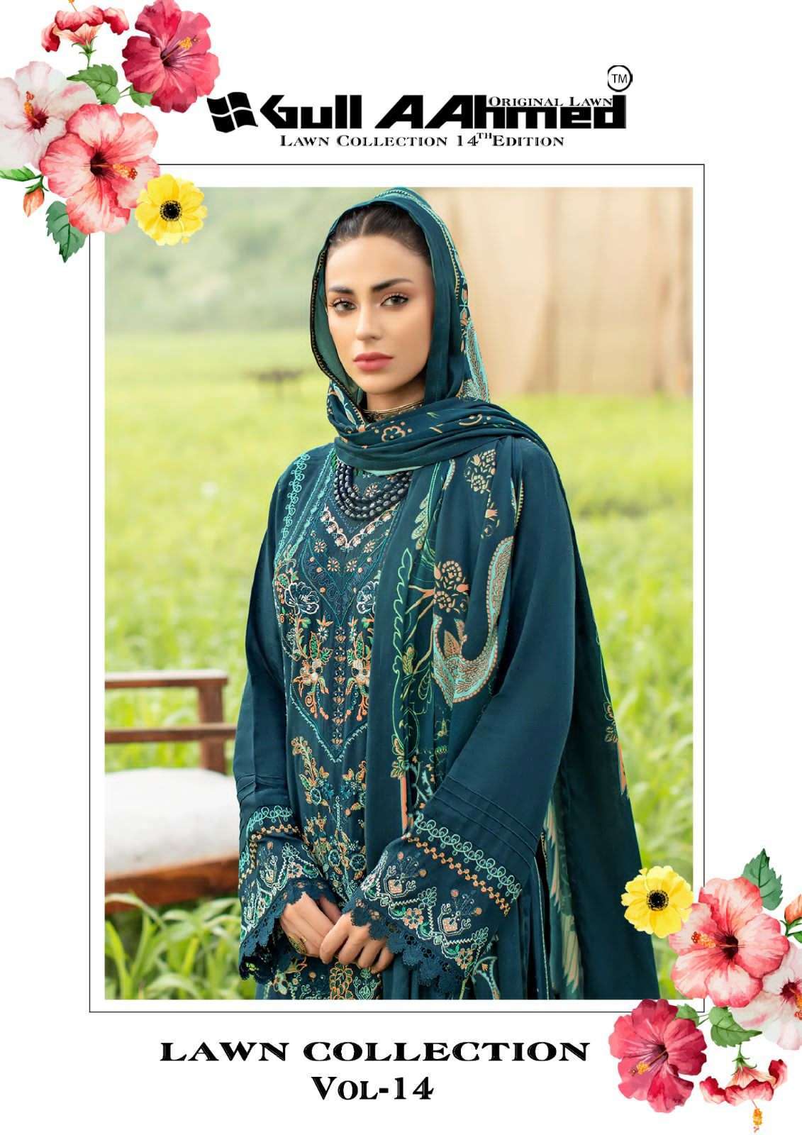 gull ahmed vol 14 series 131-136 Pure Lawn suit 