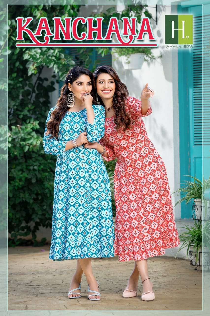 hirwa kanchana series 101-107 Heavy Capsule Rayon Prints kurti
