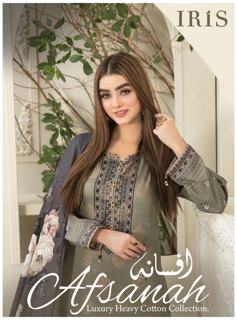 iris afsanah series 1001-1010 pure cotton suit  