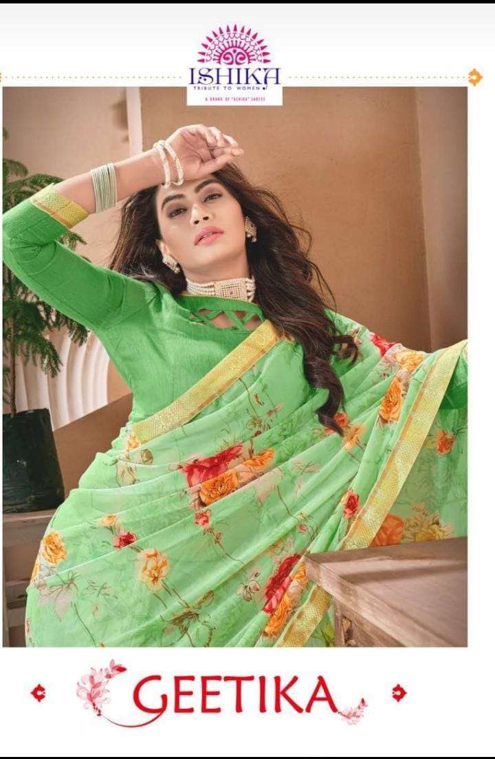 ishika geetika series 5221-5228 georgette printed saree