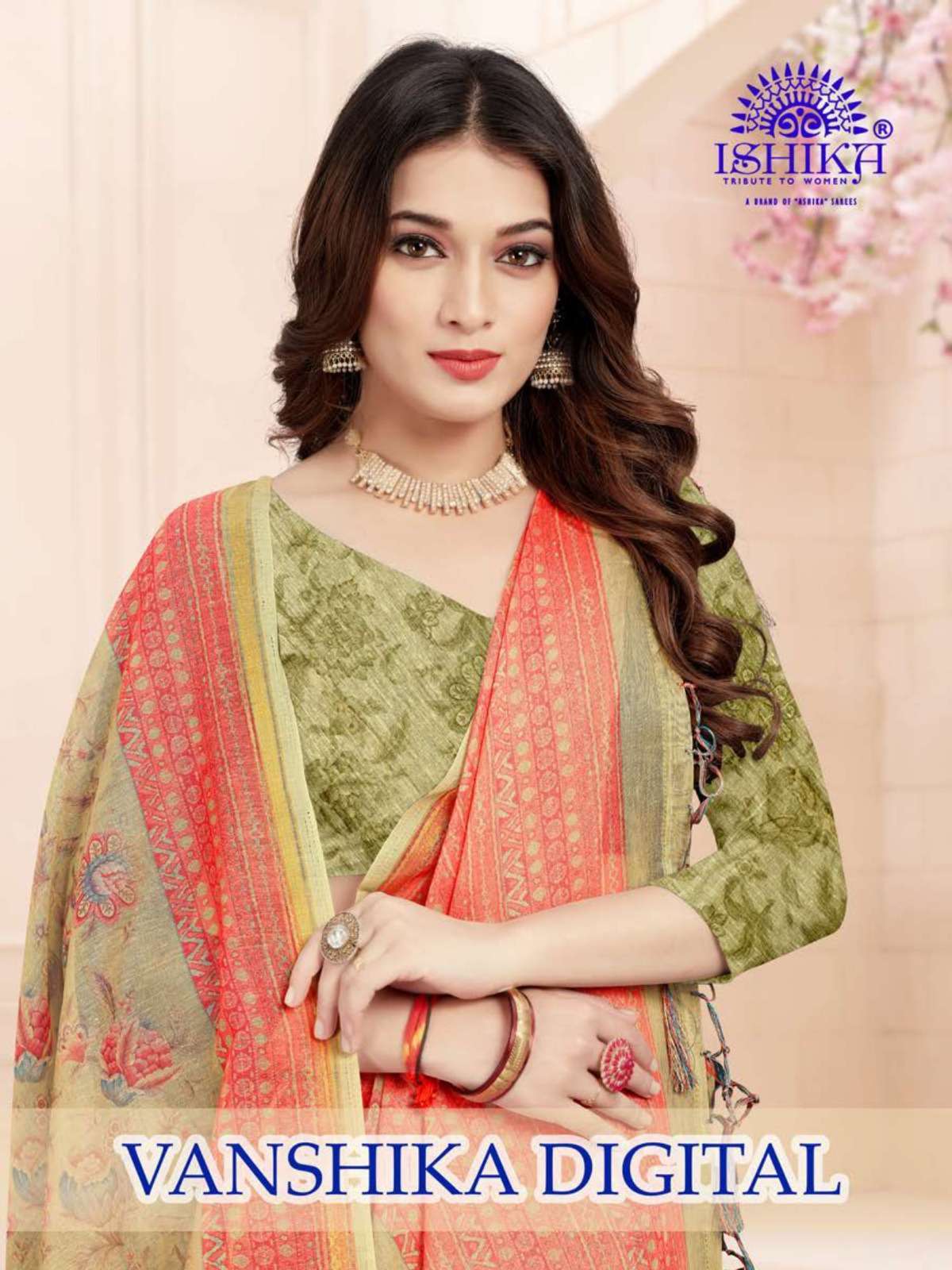 ishika vanshika series 3001-3008 Linen printed saree