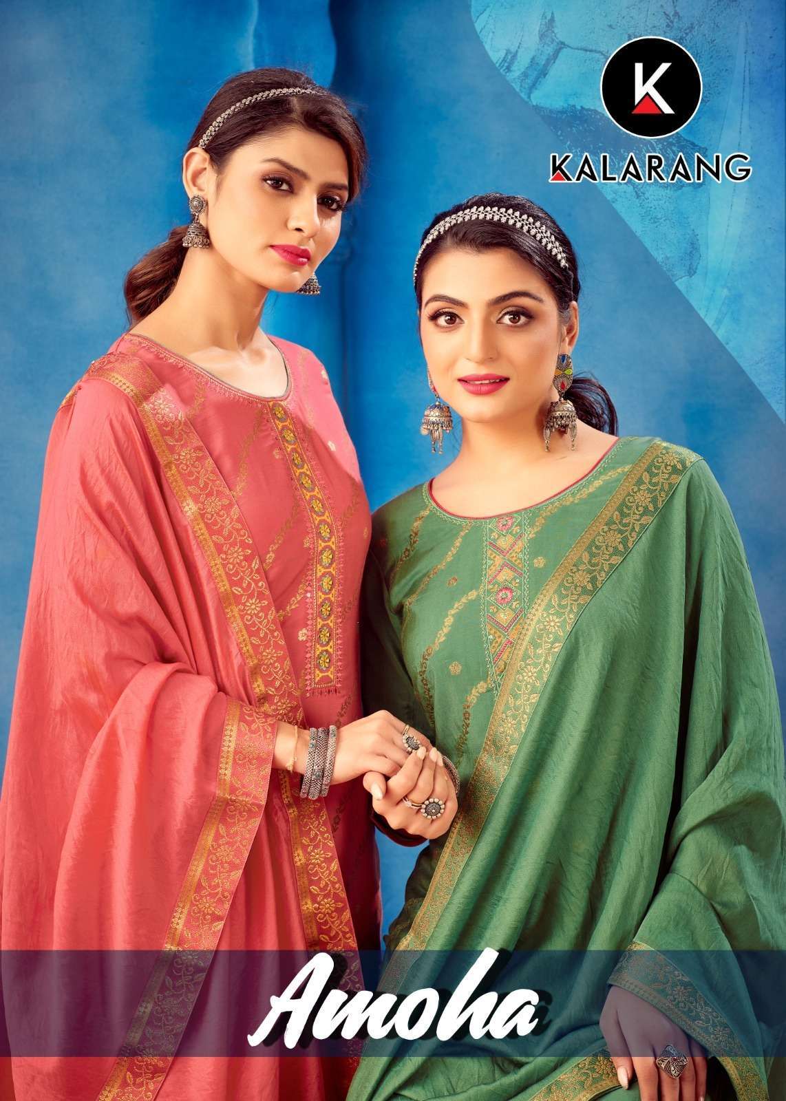 kalarang amoha series 10341-10344 pure muslin dola jacquard suit 