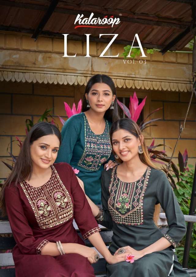 kalaroop liza vol 3 series 13510-13515 fancy rayon kurti 