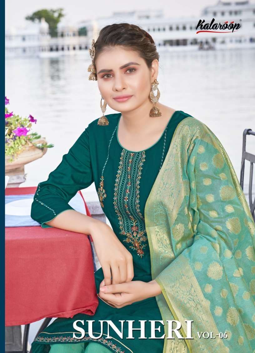 kalaroop sunheri vol 6 series 13165-13168 jam silk readymade suit 