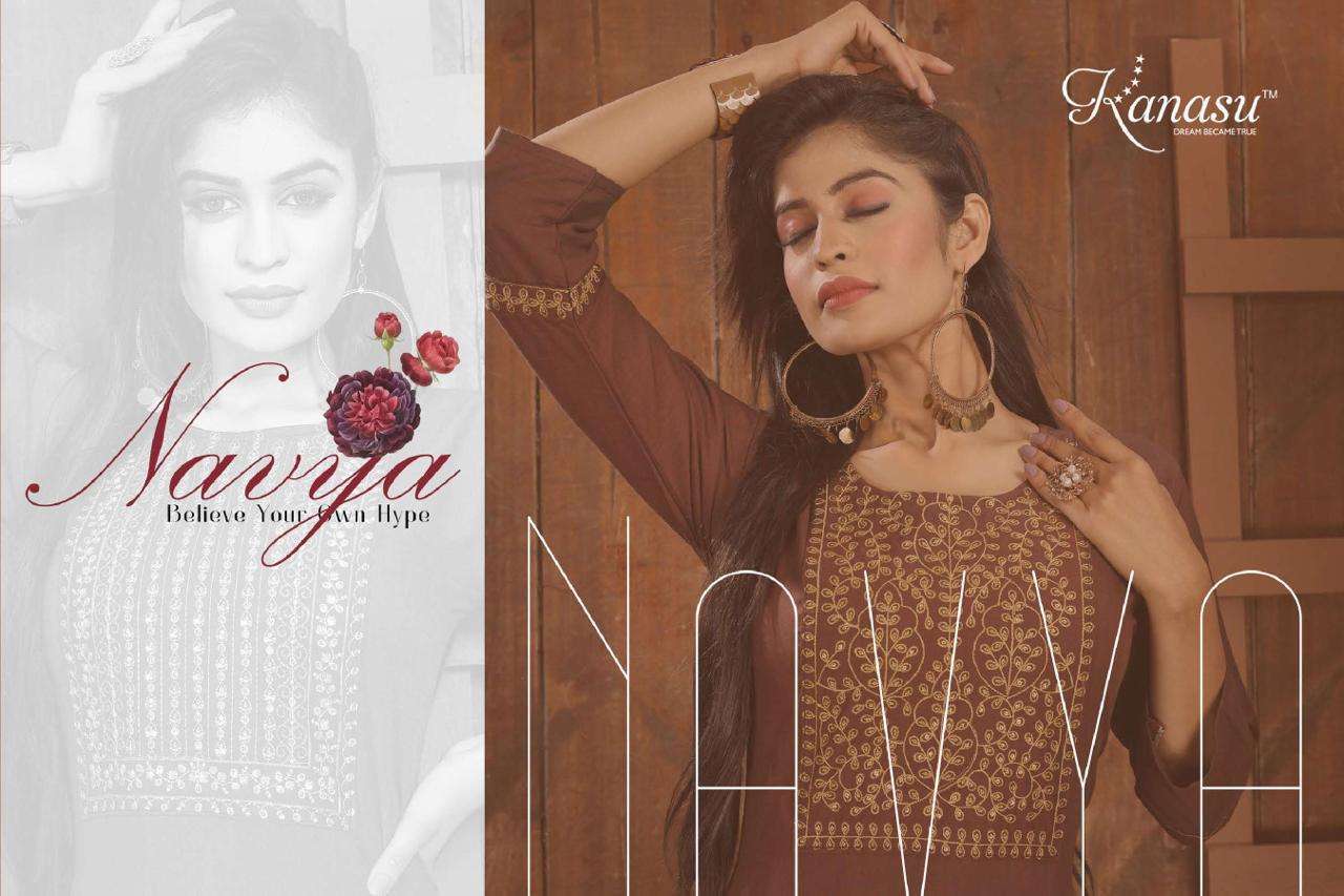 kanasu navya series 101-108 blueberry rayon base kurti