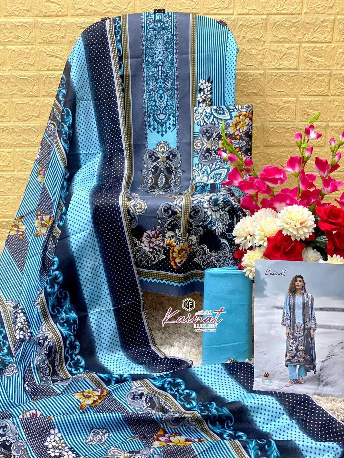 keval fab kainat vol 5 series 5001-5004 lawn cotton print suit 