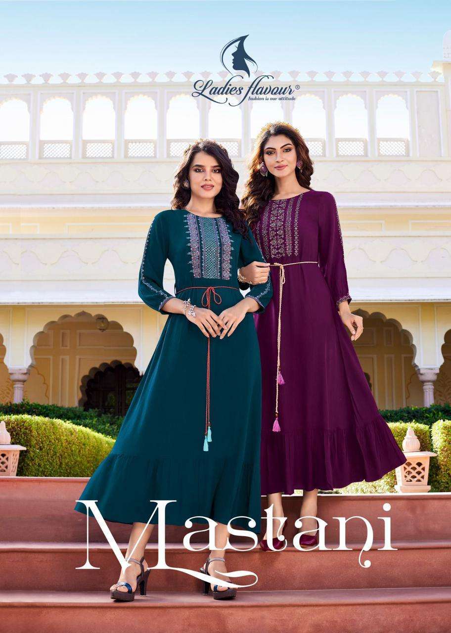 ladies flavour mastani series 1001-1004 Rayon Wrinkle kurti