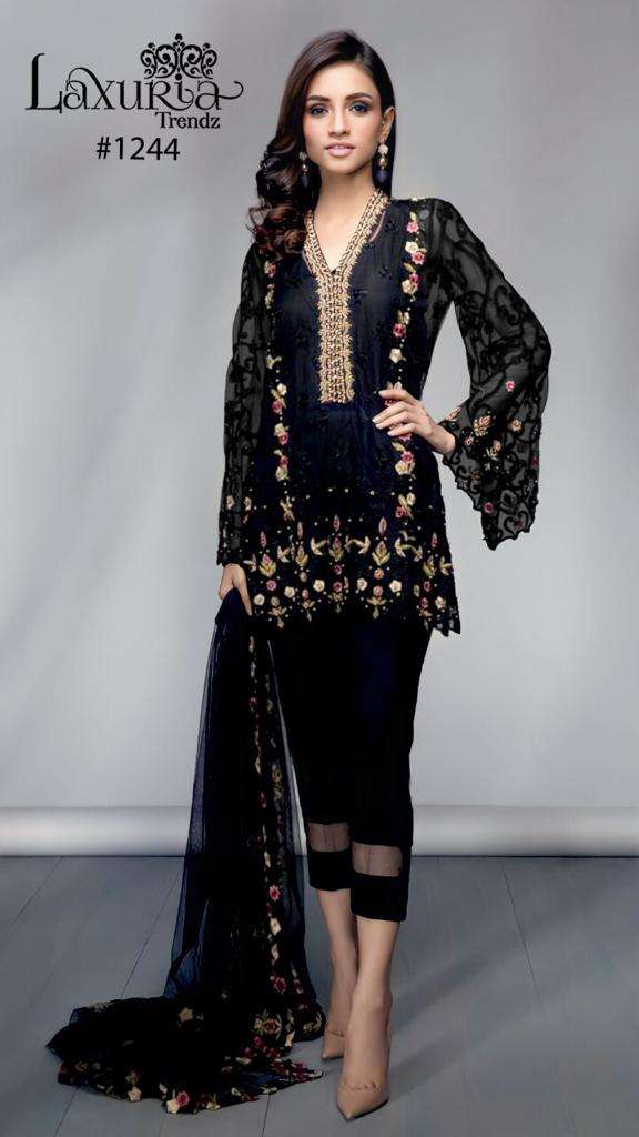 laxuria trendz 1244 designer faux georgette suit 