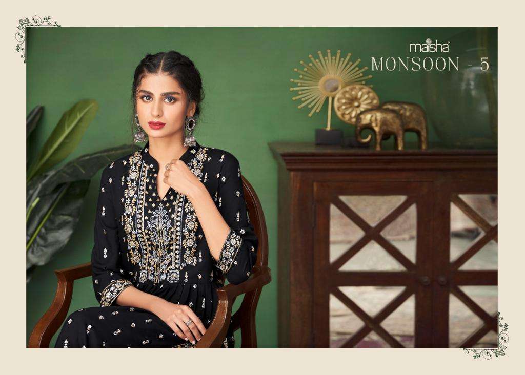 maisha monsoon vol 5 designer heavy pure rayon kurti 