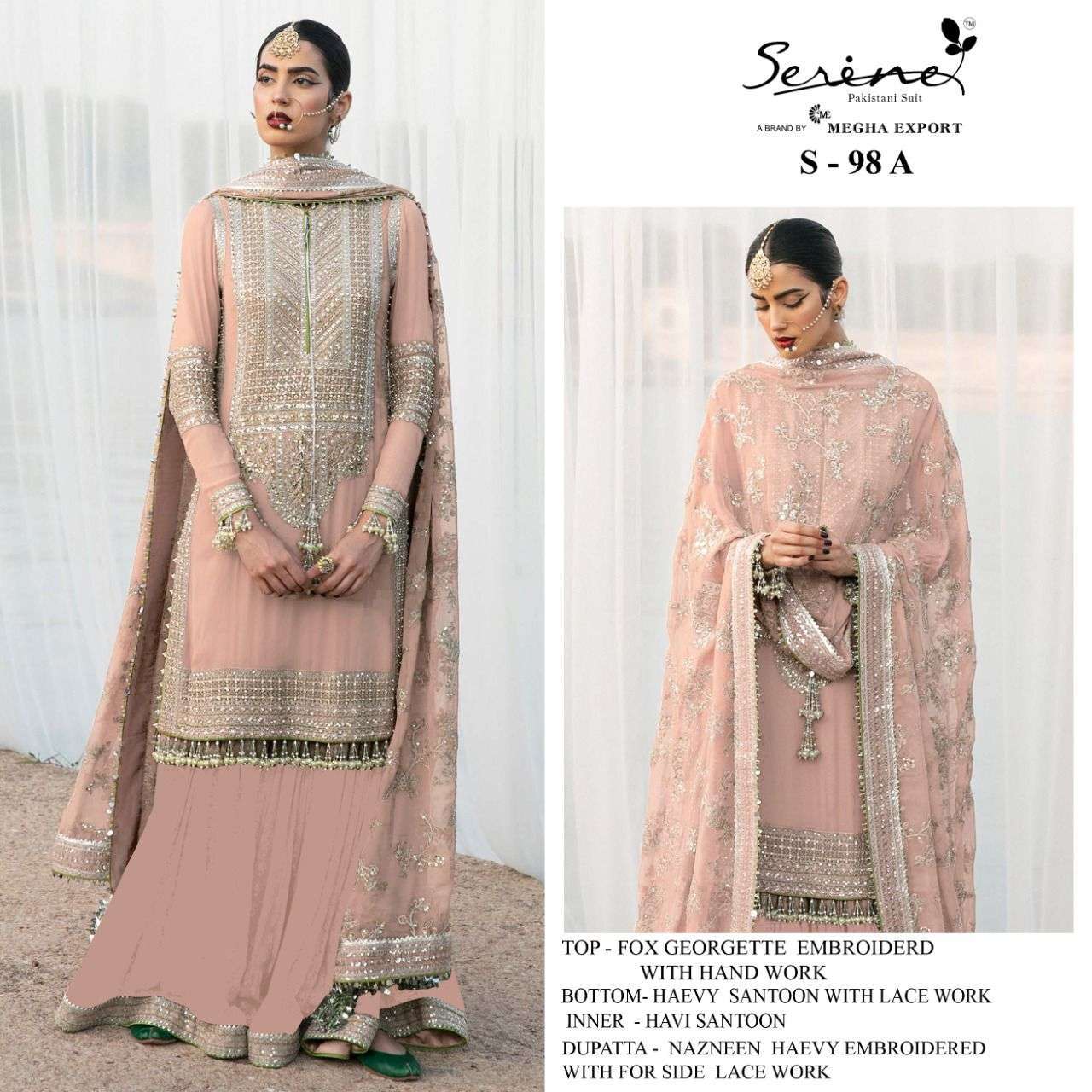 megha exports serine s 98 a faux georgette embroidered suit 