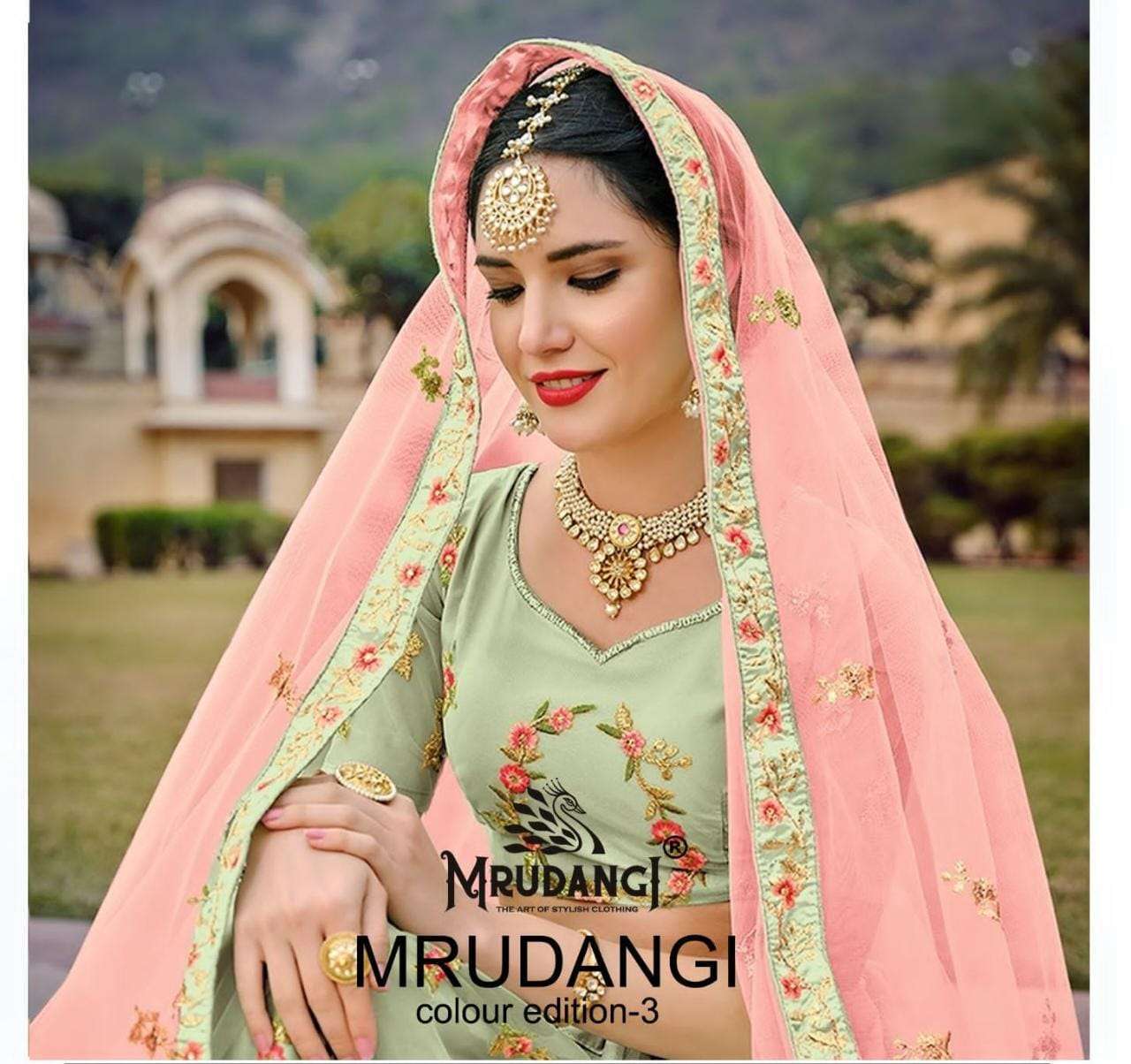 mrudangi moksha colour edition 3 series 1006 net silk lehenga 