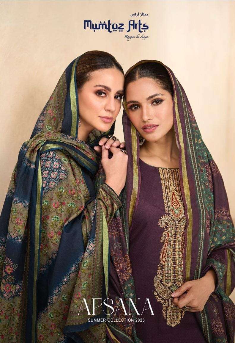 mumtaz arts afsana series 14001-14006 Pure lawn Cambric suit