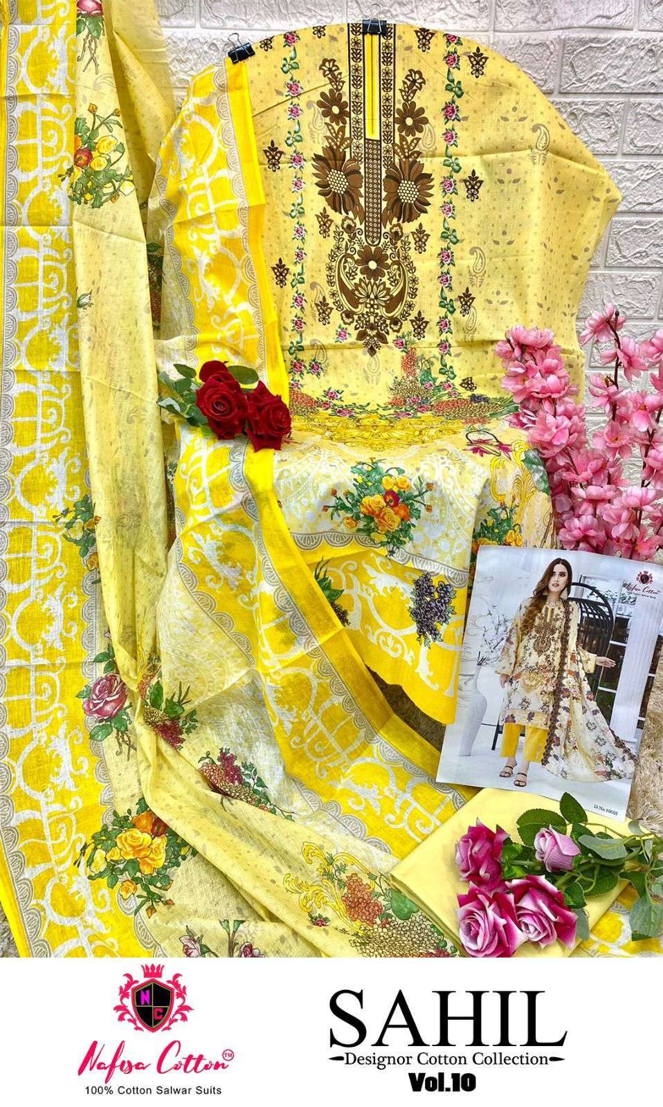 nafisa cotton sahil vol 10 series 1001-1006 pure cotton suit 
