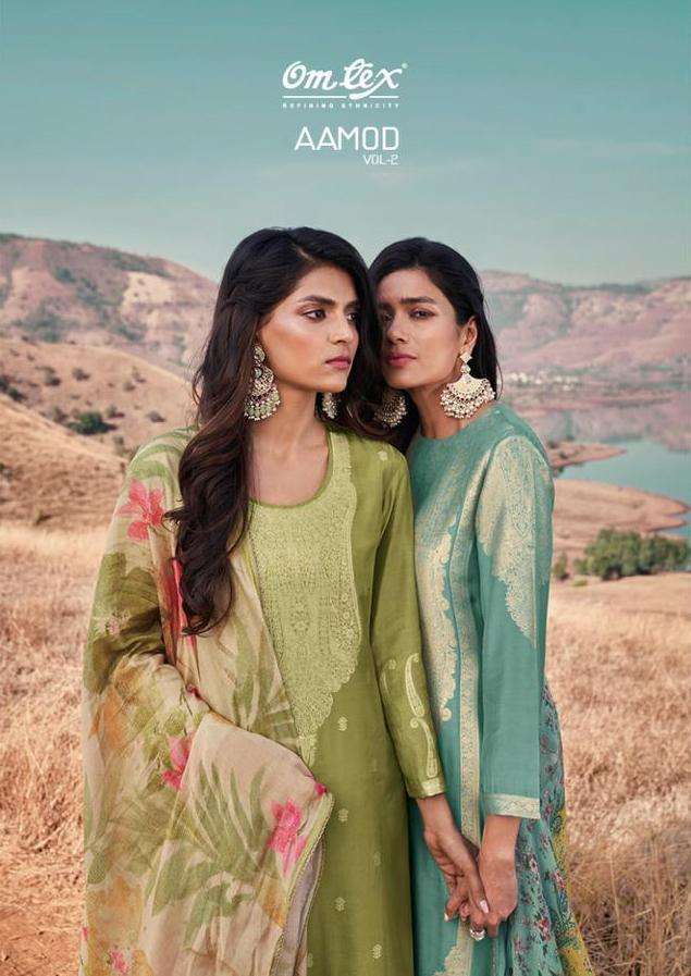 omtex aamod vol 2 series 341-346 muslin jacquard suit 