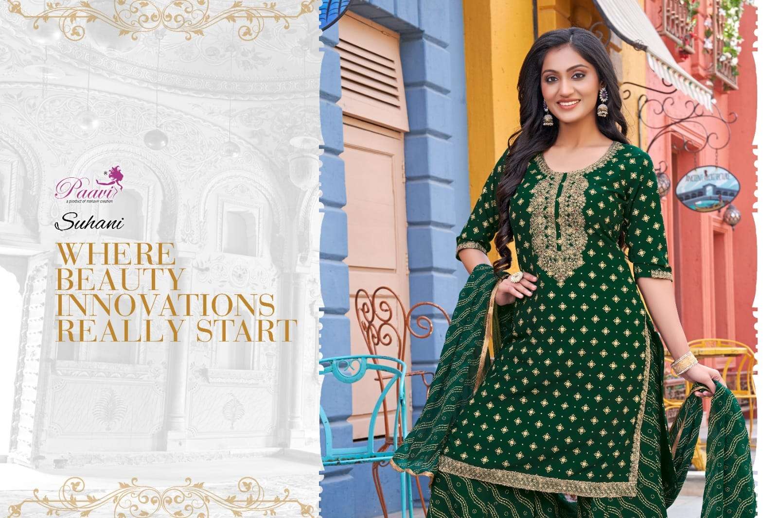 paavi suhani series 1001-1008 rayon readymade suit 