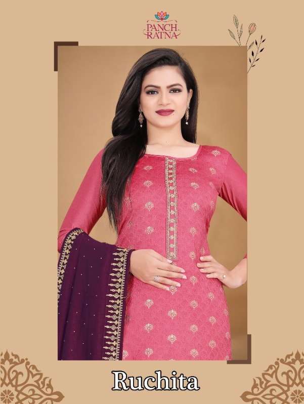 panch ratna ruchita series 18001-18004 Dola Jacquard suit