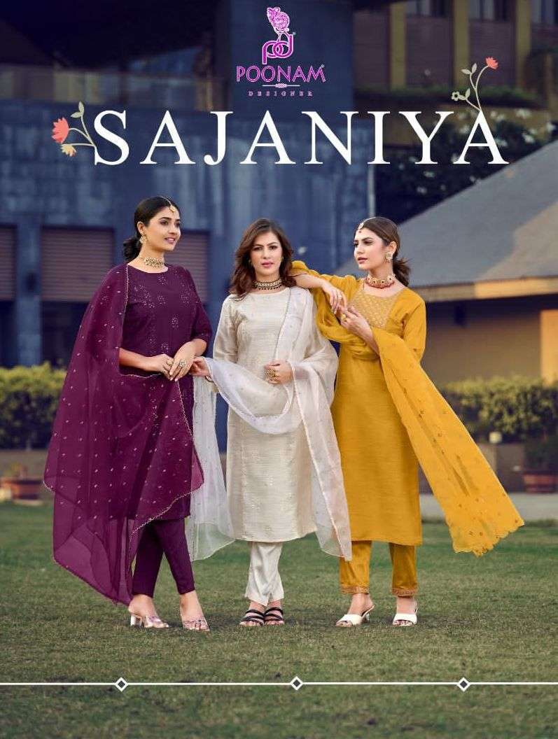 poonam sajaniya series 1001-1006 Pure viscose silk readymade suit 