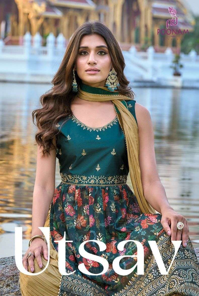 poonam utsav series 10001-10004 Pure Georgette readymade suit 