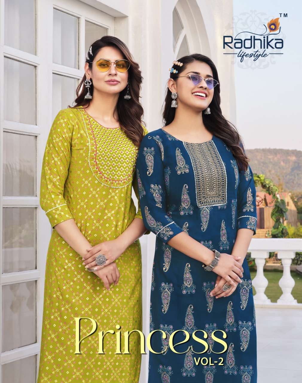 princess vol 2 rayon embroidery work kurti 