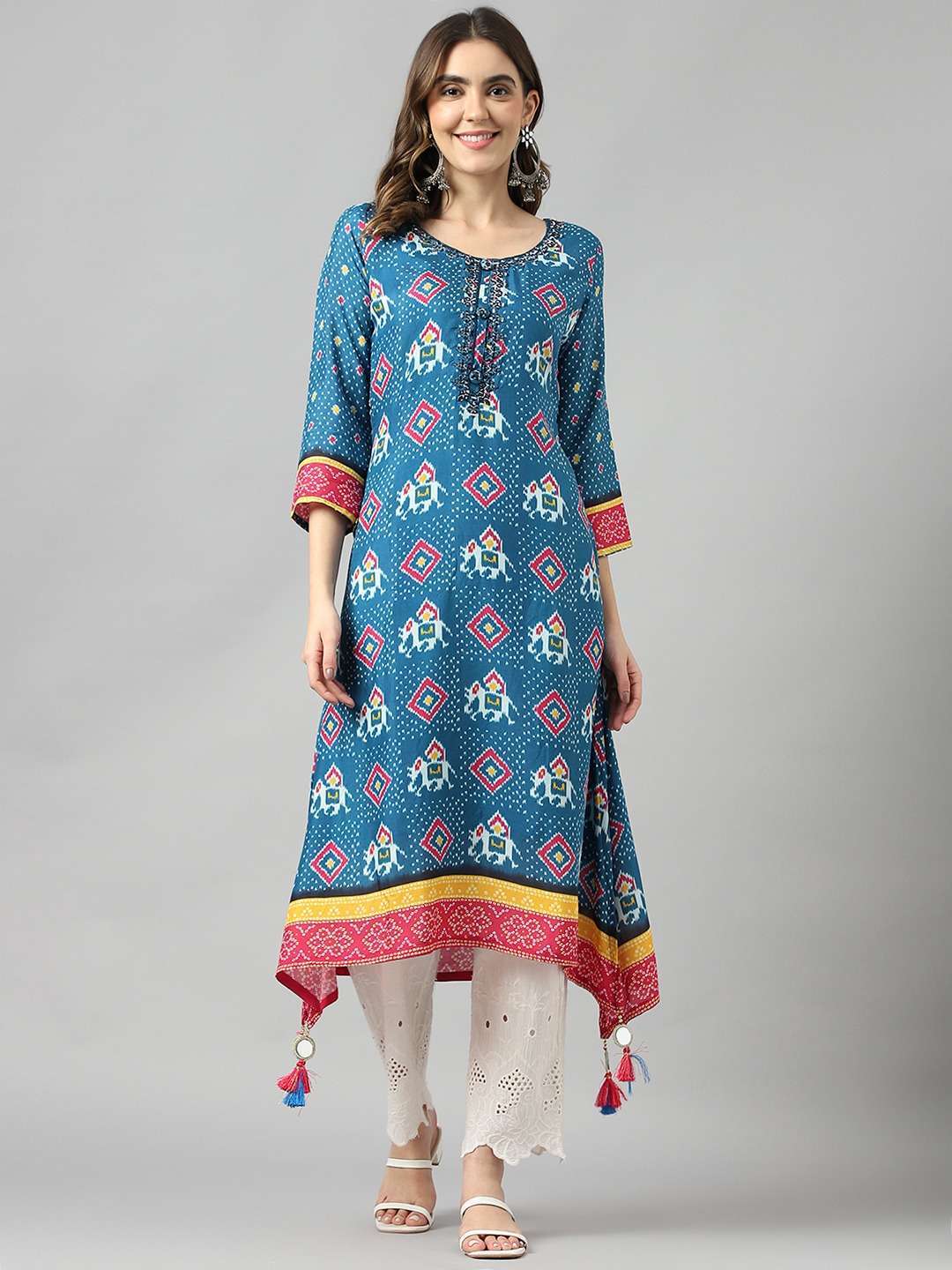 psyna 1857 readymade muslin print fish cut kurti