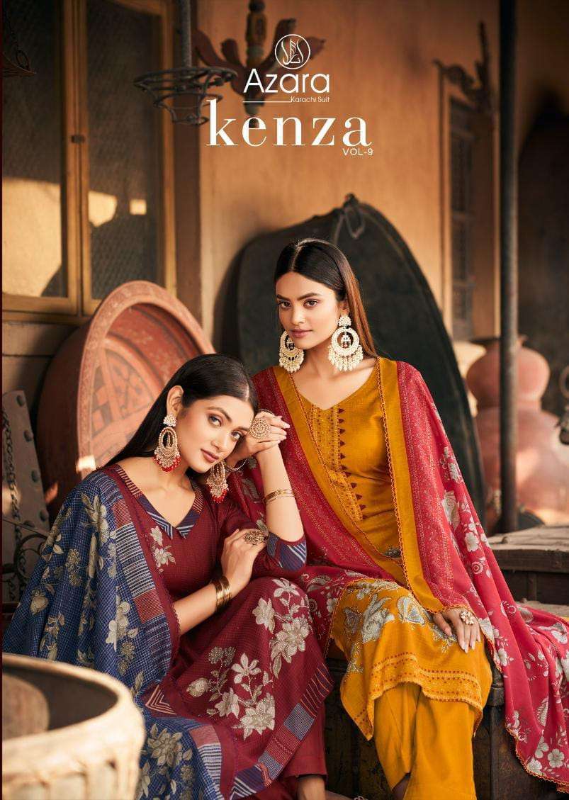 radhika kenza vol 9 series 52001-52008 cotton slub suit 