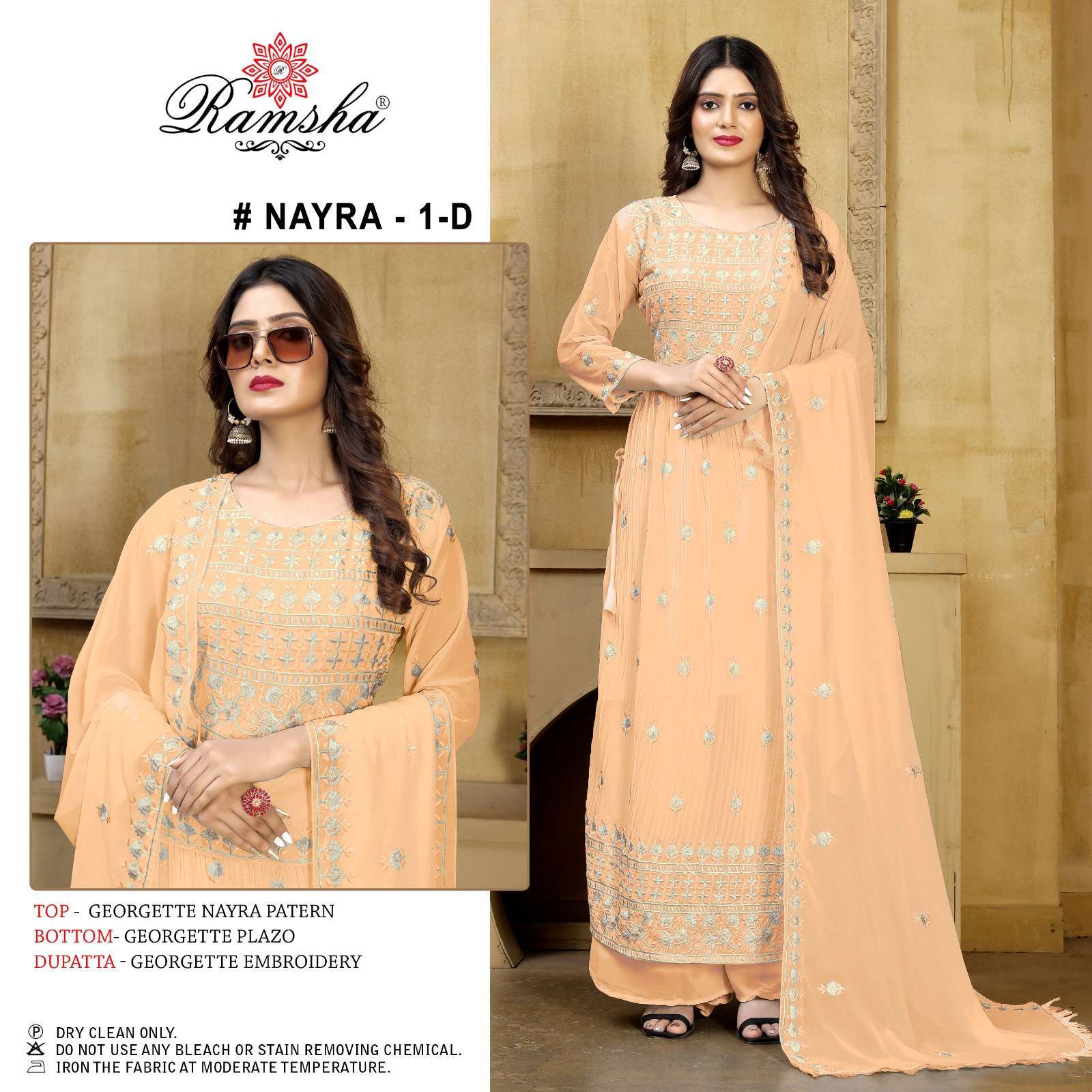 ramsha nayra vol 1 nx georgette embroidery suit 