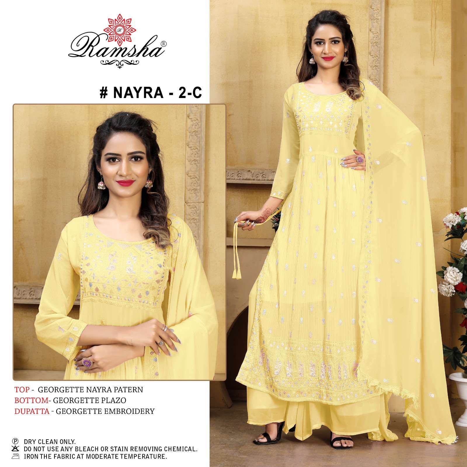ramsha nayra vol 2 georgette embroidery suit 