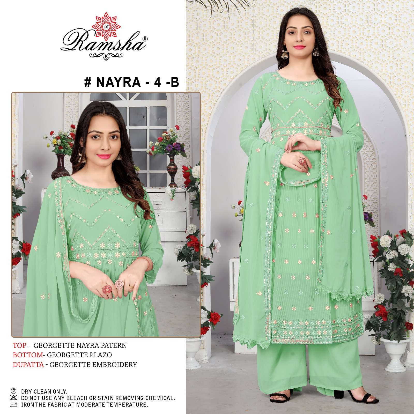 ramsha nayra vol 4 georgette embroidery suit 