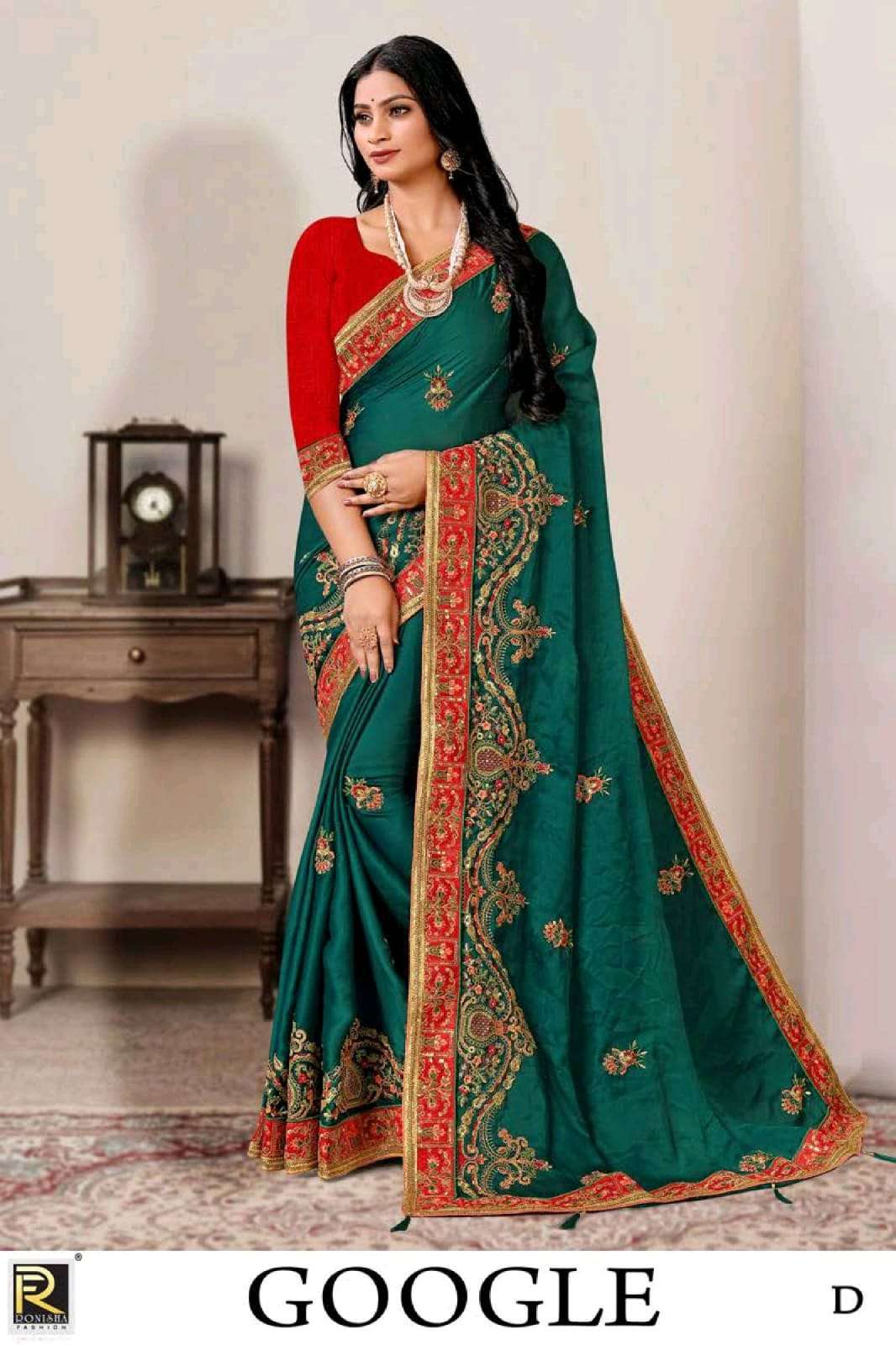 ranjna saree Google satin embroidery saree