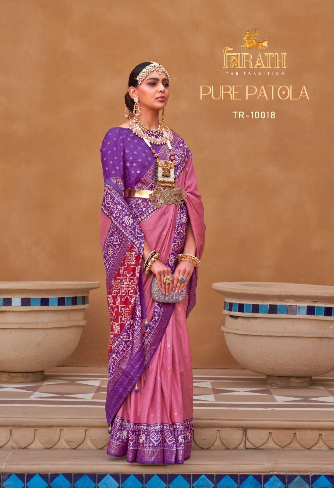 rath trirath series 10008-10018 pure patola silk saree