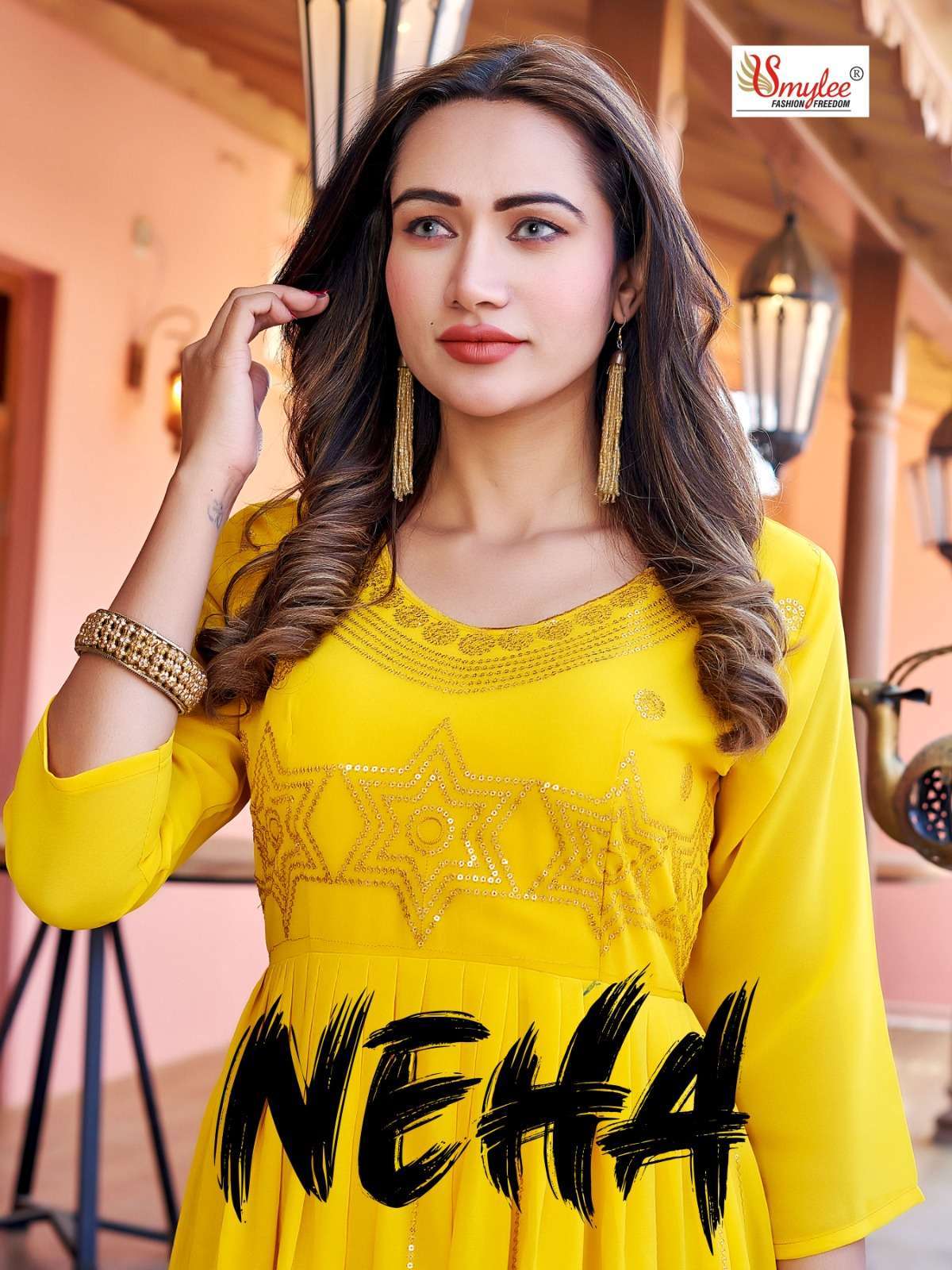 rung neha heavy georgette kurti 