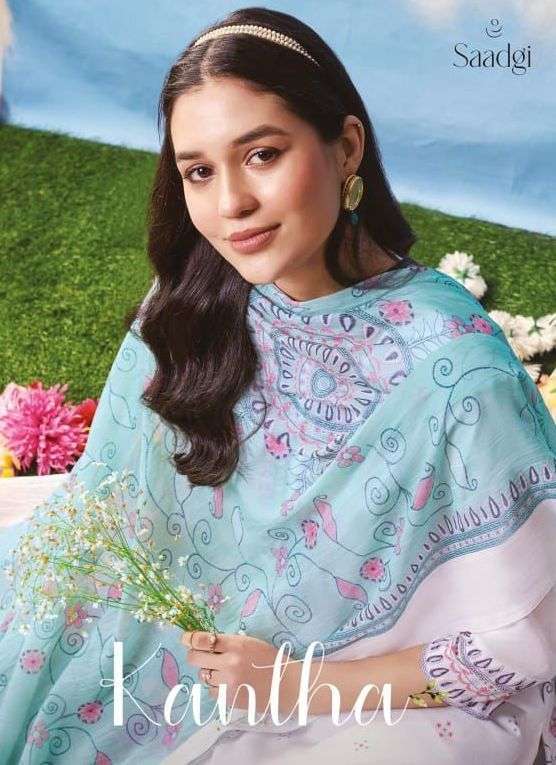 saadgi kantha cambric digital print work suit 