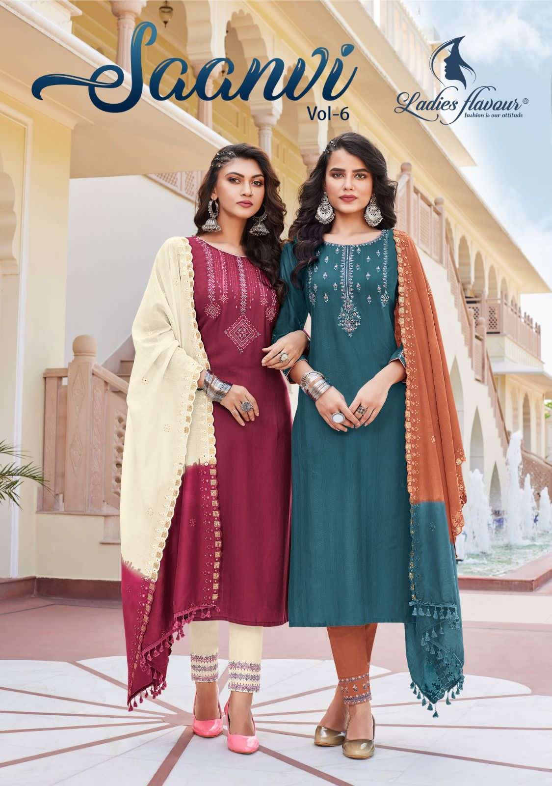 saanvi vol 6 designer pure rayon weaving readymade suit 