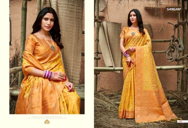 sangam mohini series 1001-1006 organza saree 