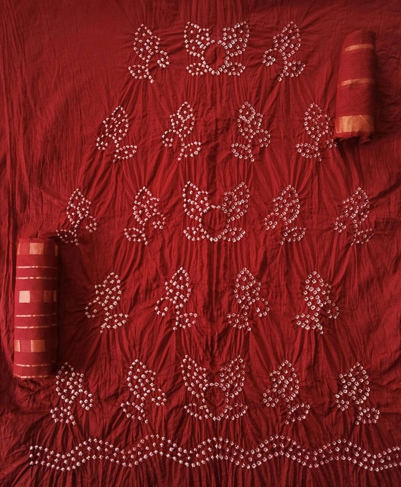 Satin Bandhej With 10 Patti In Dupatta