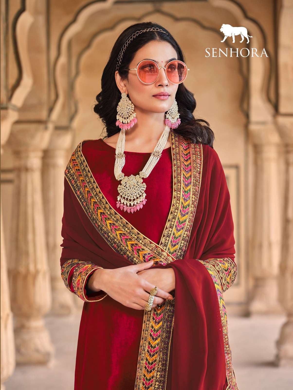 senhora aadhya vol 2 series 2074 Velvet suit 