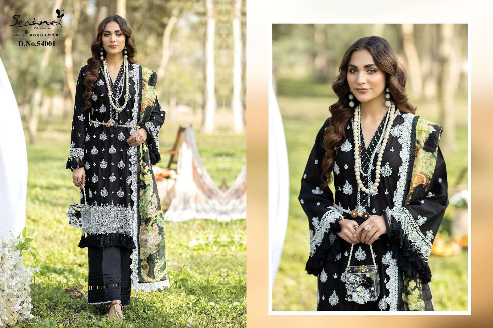 serine adan libas fuchsia series 54001-54006 lawn cotton suit 